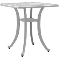 Syfax Table de jardin blanc 53x53x53 cm aluminium coulé