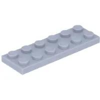 LEGO 2x6 plaque 3795 - 50 pièces gris bleuté clair