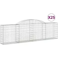 vidaXL Gabions avec arc surélevé 25 pcs. 300x30x80/100cm Fer galvanisé
