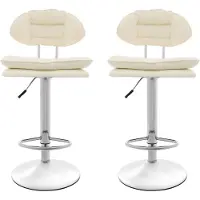 StarTech.com Tabouret de bar (lot de 2) - Chaise de bar réglable en hauteur - pivotant à 360° - pose libre - Pour salle à manger/cuisine - Blanc