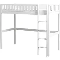 Furnlux Classic FURNLUX Lit surélevé Viggo Blanc 90x200cm / Couleur principale : Blanc / Dimensions : 102 x 176 x 208 cm
