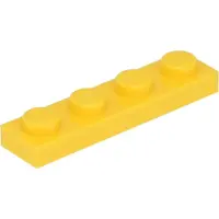 LEGO plaque 1x4 3710 - 100 pièces jaune