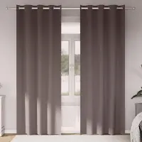 Syfax Rideaux occultants avec anneaux 2 pièces Marron foncé