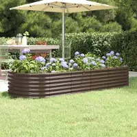 Prolenta Maison Exclusive - Lit surélevé de jardin Acier galvanisé marron