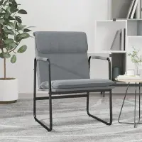 The Living Store Chaise longue gris clair 55x64x80 cm tissu
