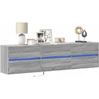 Prolenta Maison Exclusive - Meuble TV mural avec LED sonoma gris 180x31x45 cm