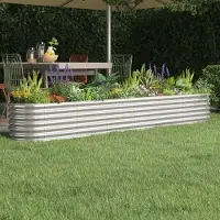 Prolenta Maison Exclusive - Lit surélevé de jardin Acier galvanisé Argenté