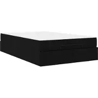 Syfax Cadre de lit avec matelas 2 pcs Noir tissu