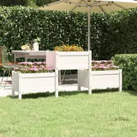 Prolenta Maison Exclusive - Bac à plantes blanc 178,5x44x75 cm Bois massif Pin