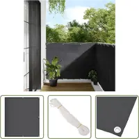 The Living Store Brise-Vue Balcon Anthracite 120x700 cm 100 % Polyester-Oxford