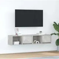 Syfax Meubles TV 2 pcs gris béton 60x31x25,5 cm bois d'ingénierie