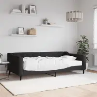 Prolenta Maison Exclusive - Lit de jour avec matelas noir 100 x 200 cm en tissu