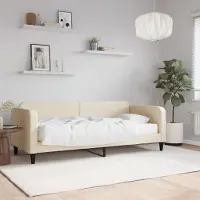 Prolenta Maison Exclusive - Lit de jour avec matelas, couleur crème, 100 x 200 cm, tissu