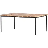 Furnlux Classic FURNLUX Outdoor Table basse Penh Acacia Et Noir 65cm / Couleur principale : Marron / Dimensions : 65 x 100 x 40 cm
