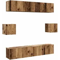 Syfax Ensemble de meuble TV mural 6 pcs vieux bois bois d'ingénierie