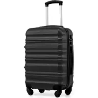 Sonstiges COOLIFE Valise rigide Trolley Valise à roulettes Serrure TSA 4 roulettes Noir