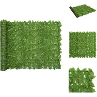vidaXL Paravent de balcon avec feuilles vertes 300x150 cm - Parasols et ombrelles