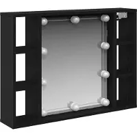 Syfax Armoire Miroir Chêne noir 76 x 15 x 55 cm Bois d'ingénierie