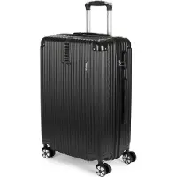 Ed Brubaker Valise de voyage rigide London - Valise à roulettes avec serrure à combinaison et 4 roulettes - Trolley valise 43 x 66,5 x 26 cm, L, Noir