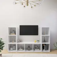 Prolenta Maison Exclusive - Meubles TV 3 pcs Blanc 107x35x37 cm Bois d'ingénierie