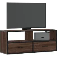 Prolenta Maison Exclusive - Meuble TV chêne brun 100x31x39,5 cm Matériau dérivé du bois et métal