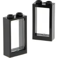 LEGO 2x cadre de fenêtre 1x2x3 noir vitre transparent blanc 60602 4536522 60593