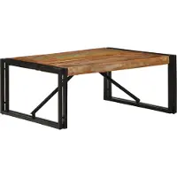 Syfax Table basse multicolore 80x80x35 cm bois de récupération massif