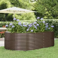 Prolenta Maison Exclusive - Lit surélevé de jardin Marron Acier galvanisé