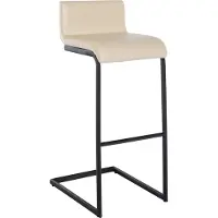 CLP Tabouret de bar Newport Noir, couleur : blanc, matériau de base : similicuir