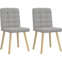 Syfax Chaises à manger lot de 2 gris nuage tissu