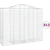 vidaXL Gabions avec arc surélevé 13pcs 200x50x160/180cm Fer galvanisé