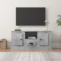 Prolenta Maison Exclusive - Meuble TV gris béton 100x35,5x45 cm Matériau dérivé du bois