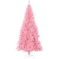 Prolenta Maison Exclusive - Sapin de Noël artificiel avec support, rose, 210 cm, PVC