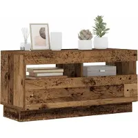 Prolenta Maison Exclusive - Meuble TV avec éclairage LED aspect bois vieilli 80x35x40 cm
