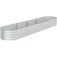 Syfax Lit surélevé de jardin 400x80x44 cm Acier galvanisé Argenté