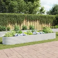 Prolenta Maison Exclusive - Potager surélevé 400 x 80 x 44 cm Acier galvanisé Argenté