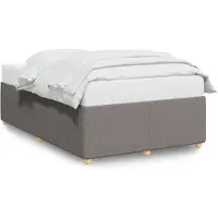 Syfax Cadre de lit sans matelas taupe 120x190 cm tissu