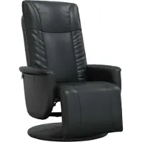 Syfax Fauteuil inclinable avec repose-pieds noir similicuir