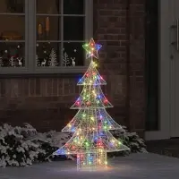 Prolenta Maison Exclusive - Sapin de Noël avec 100 LED multicolores, 120 cm, en acrylique
