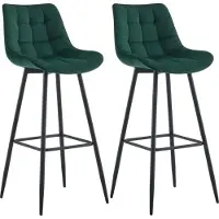 CLP 2x chaise de bar Dartford - tissu - Gris