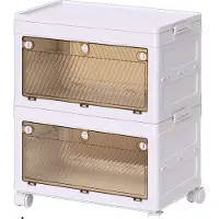 OEM Armoire de rangement, design pliable, mobilité facile, boîtes de rangement à 2 niveaux
