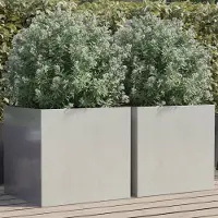 Prolenta Maison Exclusive - 2 bacs à plantes argentés 49 x 47 x 46 cm en acier inoxydable