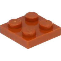 LEGO 2x2 plaques 3022 - 100 pièces orange foncé