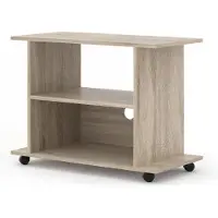 Homlando Armoire TV YOGI 80 cm CHÊNE SONOMA Table TV sur roulettes