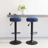 Prolenta Maison Exclusive - Tabourets de bar, lot de 2, velours bleu