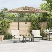 Prolenta Maison Exclusive - Parasol avec éclairage LED et mât en acier, couleur marron, dimensions 248x248x248 cm