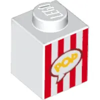 LEGO : 15x Stein 1x1, bleu foncé avec des stries, 'Popcorn-Box' (boîte à pop-corn)
