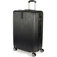 Ed Brubaker Valise de voyage rigide London - Valise à roulettes avec serrure à combinaison et 4 roulettes - Trolley valise 49 x 76,5 x 29,5 cm, XL, Noir