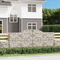 Prolenta Maison Exclusive - Paniers à gabions arqués 2 pcs 300x30x120/140 cm fer galvanisé