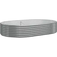 Syfax Lit surélevé de jardin Acier galvanisé 214x140x36cm gris